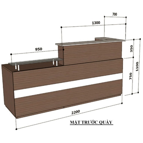 Quầy lễ tân QLT104 (2.2m)