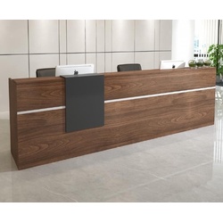 Bàn quầy lễ tân đẹp gỗ MDF dài 2m BQG21