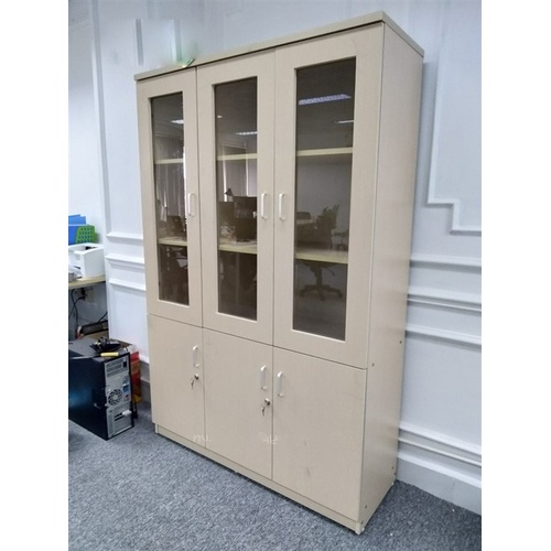 Tủ Hồ Sơ 3 Cánh Kính Gỗ Melamin