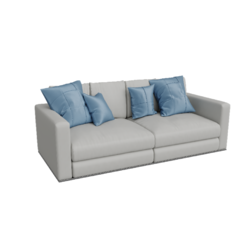 Ghế sofa văng phòng khách hiện đại bọc da màu ghi xám SFPK2502