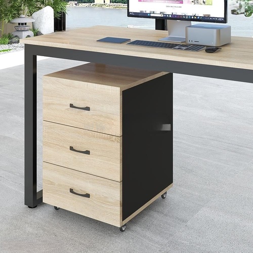 Bàn Nhân viên - chân sắt hộc di động BNV2409-06