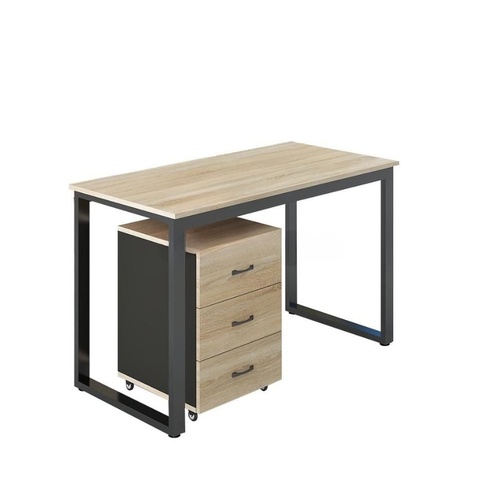 Bàn Nhân viên - chân sắt hộc di động BNV2409-06