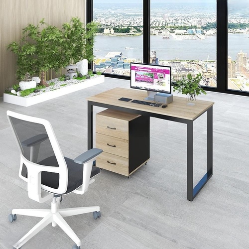Bàn Nhân viên - chân sắt hộc di động BNV2409-06