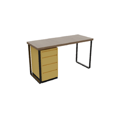 Bàn Nhân viên - chân sắt hộc di động BNV2409-06